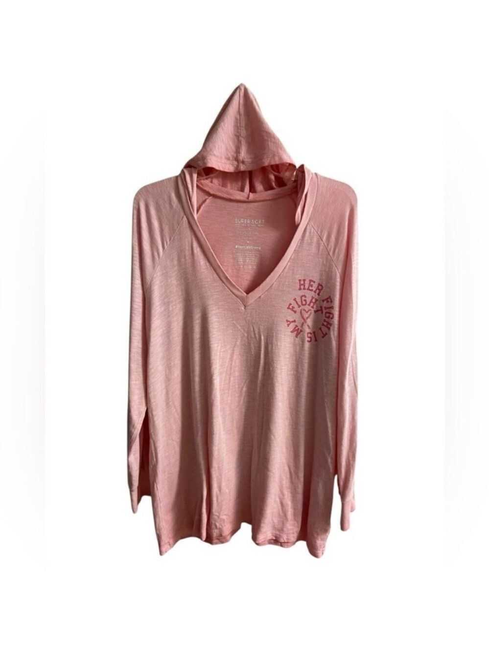 Torrid super soft Pink V-Neck Hooded Sweatshirt 1X
